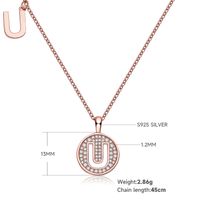 Sterling Silber Einfacher Stil Inlay Brief Moissanit Halskette Mit Anhänger sku image 21