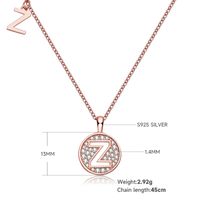 Sterling Silver Simple Style Inlay Letter Moissanite Pendant Necklace sku image 26