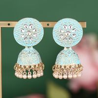 1 Pair Simple Style Bell Alloy Plastic Drop Earrings sku image 2