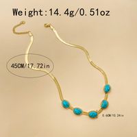 304 Stainless Steel Gold Plated Casual Hawaiian Beach Inlay Sun Leaves Eye Turquoise Pendant Necklace main image 3
