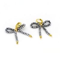 1 Paire Style Simple Noeud D'Arc Placage Le Cuivre Plaqué Or 18K Boucles D'oreilles sku image 8