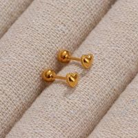 1 Pair Simple Style Heart Shape Plating Titanium Steel Ear Studs sku image 8