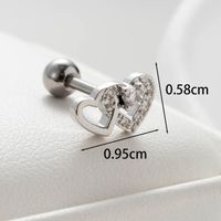 1 Pieza Casual Estilo Simple Estilo Clásico Ronda Forma De Corazón Enchapado Embutido Cobre Circón Aretes sku image 2