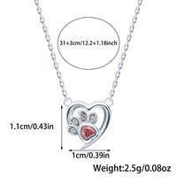 Sterling Silver White Gold Plated Simple Style Classic Style Inlay Heart Shape Zircon Pendant Necklace main image 3
