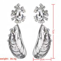 1 Pair Retro Exaggerated Vacation Shell Plating Inlay Alloy Artificial Rhinestones Silver Plated Drop Earrings main image 9
