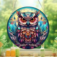 Cute Pastoral Animal Owl Arylic Pendant Artificial Decorations main image 3
