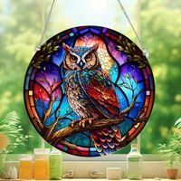 Cute Pastoral Animal Owl Arylic Pendant Artificial Decorations main image 5