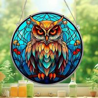 Cute Pastoral Animal Owl Arylic Pendant Artificial Decorations sku image 11