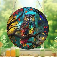 Cute Pastoral Animal Owl Arylic Pendant Artificial Decorations sku image 12
