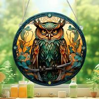 Cute Pastoral Animal Owl Arylic Pendant Artificial Decorations sku image 16