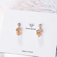 1 Pair Lady Modern Style Classic Style Geometric Inlay Copper Artificial Crystal Zircon Drop Earrings main image 4