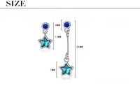 1 Paire Dame Star Incruster Le Cuivre Cristal Artificiel Zircon Boucles D'oreilles main image 2
