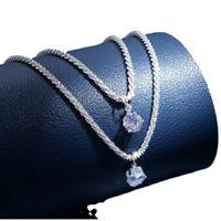 Simple Style Classic Style Solid Color Alloy Inlay Zircon Women's Layered Necklaces sku image 1