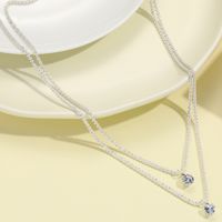 Simple Style Classic Style Solid Color Alloy Inlay Zircon Women's Layered Necklaces main image 2