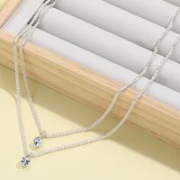 Simple Style Classic Style Solid Color Alloy Inlay Zircon Women's Layered Necklaces main image 3