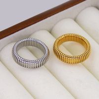 304 Stainless Steel 18K Gold Plated Vintage Style Geometric Rings main image 4
