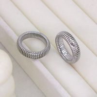 304 Stainless Steel 18K Gold Plated Vintage Style Geometric Rings main image 5