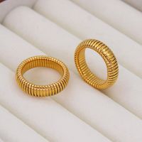 304 Stainless Steel 18K Gold Plated Vintage Style Geometric Rings main image 6