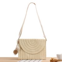 Women's Small All Seasons Straw Solid Color Vacation Square Magnetic Buckle Straw Bag sku image 1
