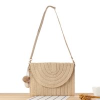 Women's Small All Seasons Straw Solid Color Vacation Square Magnetic Buckle Straw Bag sku image 4