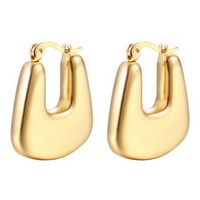 1 Pair Simple Style Solid Color Plating Stainless Steel Gold Plated Earrings sku image 6