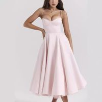 Femmes Robe Régulière Sexy Col En V Sans Manches Couleur Unie Maxi Longue Robe Du Quotidien Date Bar main image 3