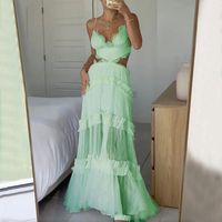 Women's Strap Dress Sexy Strap Sleeveless Solid Color Maxi Long Dress Holiday Daily Date main image 4