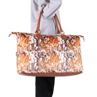 Women's Large Canvas Polyester Lingge Elegant Zipper Tote Bag main image 10