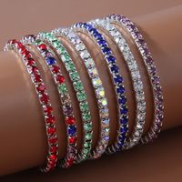 Simple Style Solid Color 302 Stainless Steel Inlay Rhinestones Women's Bracelets main image 1