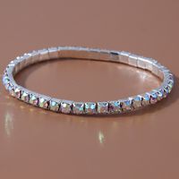 Simple Style Solid Color 302 Stainless Steel Inlay Rhinestones Women's Bracelets main image 2