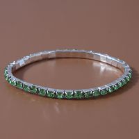 Simple Style Solid Color 302 Stainless Steel Inlay Rhinestones Women's Bracelets main image 3