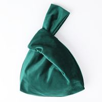 Women's Velvet Solid Color Classic Style Square Open Handbag sku image 4