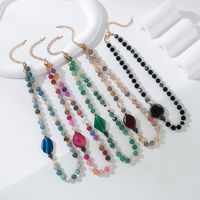 Casual Sweet Simple Style Color Block Alloy Glass Beaded Women's Necklace main image 1