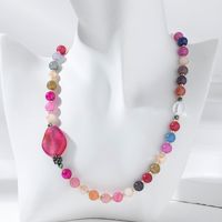 Casual Sweet Simple Style Color Block Alloy Glass Beaded Women's Necklace main image 7