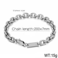 Stainless Steel 18K Gold Plated Hip-Hop Solid Color Bracelets Necklace sku image 1