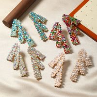 1 Pair Simple Style Classic Style Color Block Plating Inlay Alloy Rhinestones Pearl Gold Plated Ear Studs main image 1