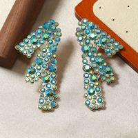 1 Pair Simple Style Classic Style Color Block Plating Inlay Alloy Rhinestones Pearl Gold Plated Ear Studs main image 7