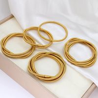 Simple Style Geometric 304 Stainless Steel 18K Gold Plated Bangle In Bulk main image 4
