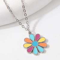 304 Stainless Steel Sweet Simple Style Color Block Pendant Necklace main image 3