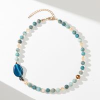 Casual Sweet Simple Style Color Block Alloy Glass Beaded Women's Necklace sku image 2