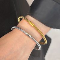 Simple Style Geometric 304 Stainless Steel 18K Gold Plated Bangle In Bulk main image 8