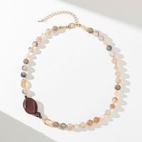 Casual Sweet Simple Style Color Block Alloy Glass Beaded Women's Necklace sku image 3