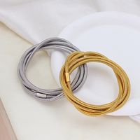 Simple Style Geometric 304 Stainless Steel 18K Gold Plated Bangle In Bulk main image 9