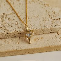 Wholesale Jewelry Y2K Bow Knot Star Heart Shape Alloy Copper 18K Gold Plated Chain Pendant Necklace main image 6