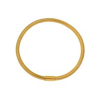 Simple Style Geometric 304 Stainless Steel 18K Gold Plated Bangle In Bulk sku image 2
