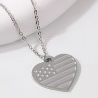 304 Stainless Steel Sweet Simple Style Color Block Pendant Necklace sku image 3