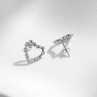 1 Pair Casual Simple Style Heart Shape Plating Sterling Silver Silver Plated Ear Studs main image 5