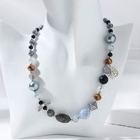 Vacation Simple Style Color Block Arylic Alloy Beaded Women's Necklace main image 4