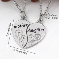 Wholesale Jewelry French Style Simple Style Letter Heart Shape Alloy Copper Alloy Heart Pendant Necklace main image 2
