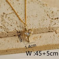 Wholesale Jewelry Y2K Bow Knot Star Heart Shape Alloy Copper 18K Gold Plated Chain Pendant Necklace sku image 4